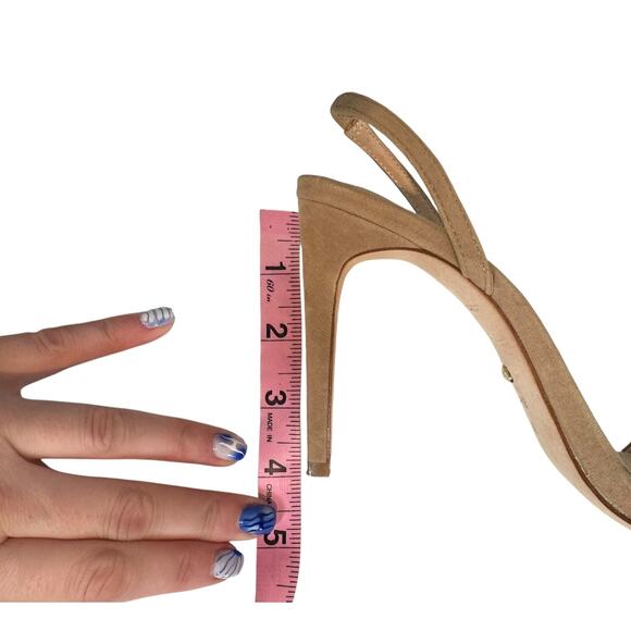 Raye Jude Suede Slingback Heel in Tan Open Toe Stiletto 8.5 Minimal Revolve - Picture 9 of 10